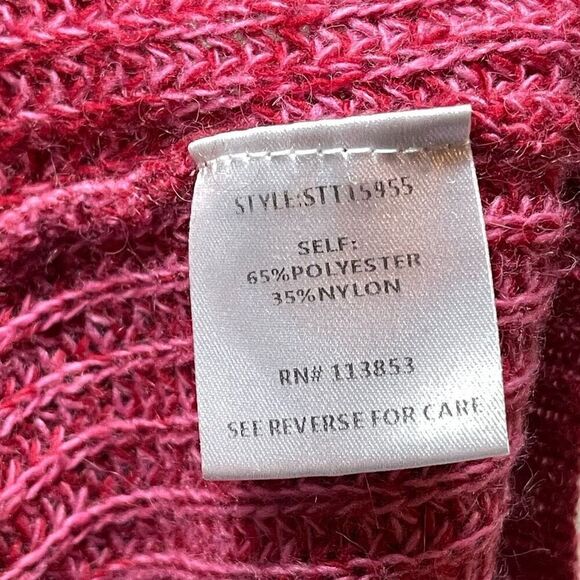 Sugar Lips Sonoma Oversized Openwork Fringe Sweater (Pink Red) - Medium - Picture 10 of 10